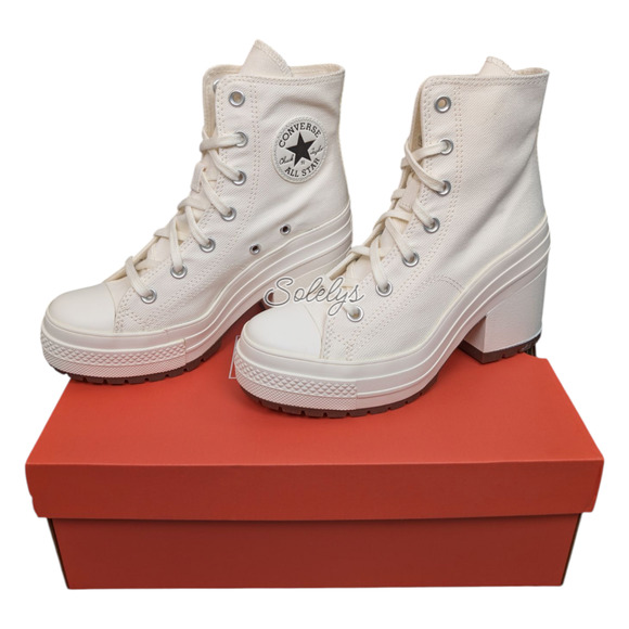 Converse Chuck 70 De Luxe Heel Platform Egret White Sneaker Boot Womens 6.5 NEW - Picture 2 of 10